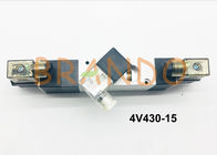 Ασημένιος καλώδιο μολύβδου χρώματος ή τύπος 5/3 πνευματική βαλβίδα 4V430-15 συνδετήρων εναέριου ελέγχου τρόπων