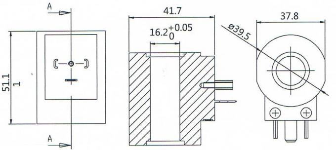 Γενική διάσταση των υδραυλικών σπειρών της EVI 3P/16 DIN43650A AMISCO