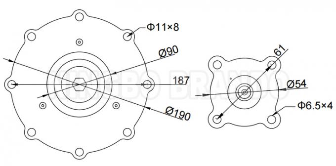 Κύρια διάσταση της εξάρτησης C113928 επισκευής διαφραγμάτων τύπων ASCO: