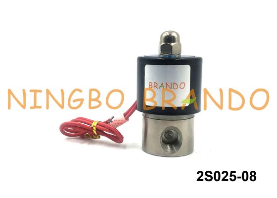 2S025-08 1/4" Normally Closed Plunger Direct Acting NBR Seal Stainless Steel 304 Solenoid Valve
