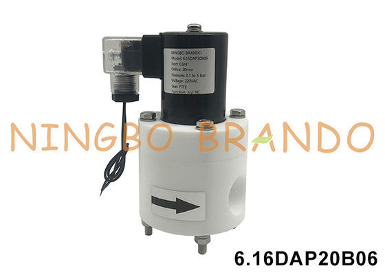 3/4' PTFE Αντι-Σάπωση Σολενοειδής Βαλβίδα Ανθεκτική σε οξέα, αλκαλικά και χημικά 24V 110V 220V