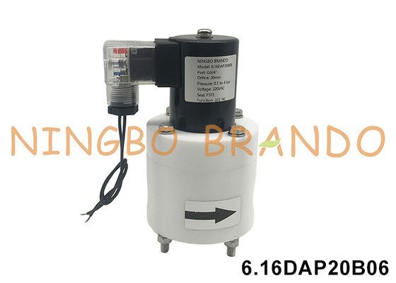 3/4' PTFE Αντι-Σάπωση Σολενοειδής Βαλβίδα Ανθεκτική σε οξέα, αλκαλικά και χημικά 24V 110V 220V