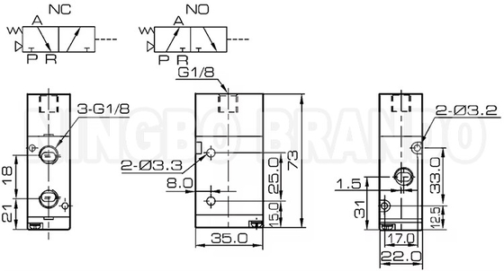 3Α210-06 Συνήθως ανοιχτή, συνήθως κλειστή, αεριστική βαλβίδα πύραυλου 3/2 οδός
