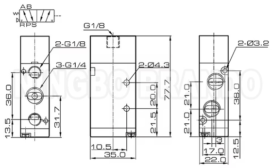 4Α210-08 Πνευματική βαλβίδα ελέγχου εναέριου πιλότου μονόδρομου ελέγχου 1/4'