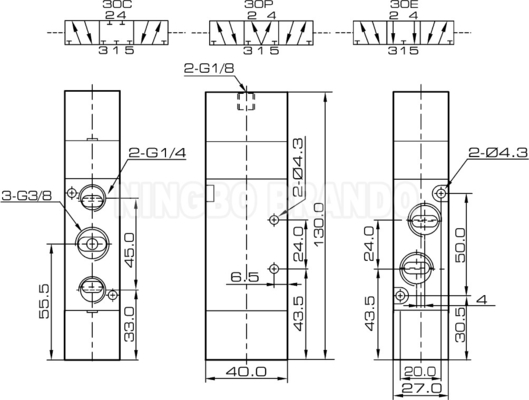 4A330C-10 4A330E-10 4A330P-10 Πνευματική βαλβίδα πιλότου αέρος 3/8&quot;