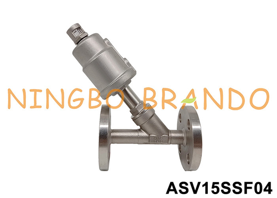 DN15 Flanged Port SS 304 Πνευματική βαλβίδα καθίσματος γωνίας 0~16 bar