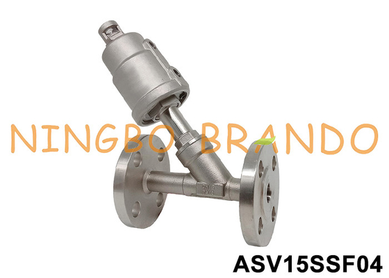 DN15 Flanged Port SS 304 Πνευματική βαλβίδα καθίσματος γωνίας 0~16 bar