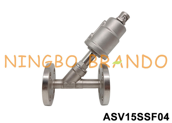 DN15 Flanged Port SS 304 Πνευματική βαλβίδα καθίσματος γωνίας 0~16 bar