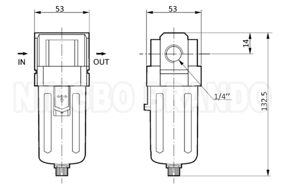 SMC τύπου AF3000-02 AF3000-03 Πνευματικό φίλτρο αέρα για συνδυασμό FRL