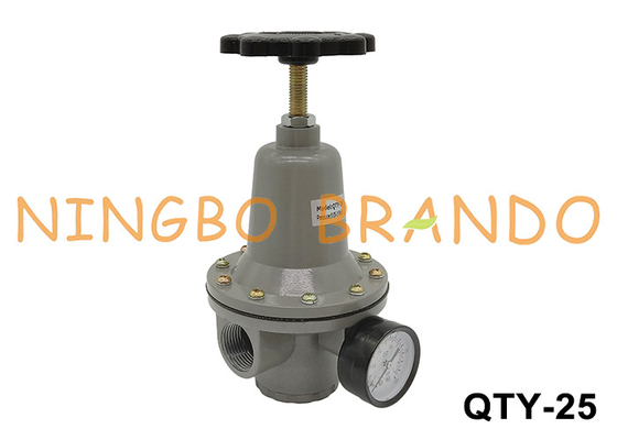 QTY-25 1'' 10 bar βαλβίδα ρυθμιστή πίεσης αεροσυμπιεστή με μετρητή πίεσης