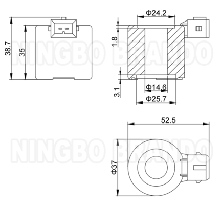 12VDC 16W Ηλεκτρομαγνητική βαλβίδα για BRC CNG Μειωτήρα LPG Πολυβαλβίδα