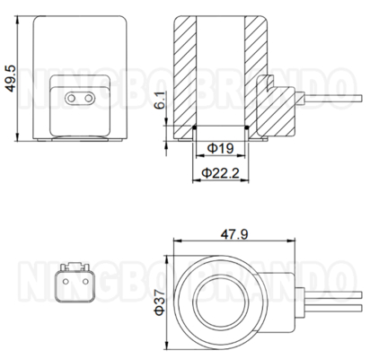 Πηνίο βαλβίδας ασφαλείας πιλότου 12V 24V για εκσκαφέα XE60/75/80/135/150/200/215/230