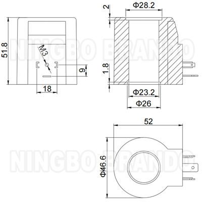 Τύπος Yuken DSG-03 Υδραυλική σπειροειδή βαλβίδα DC12V DC24V 28W 38W