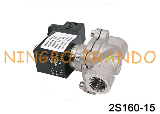 2S160-15 Βαλβίδα διαφράγματος 1/2 ίντσας 2/2 κατευθύνσεων από ανοξείδωτο χάλυβα