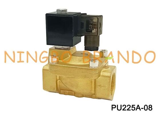 PU225A-08 SHAKO Type 1'' Water Air Brass Solenoid Valve 24VDC 110VAC 220VAC
