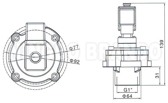 HUANENG MD325 Υποβαλόμενη Βαλβίδα Παλμικού Πίδακα 1'' 24V 110V 220V