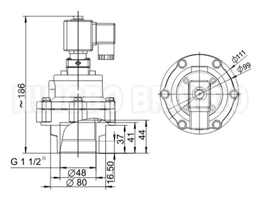 Βαλβίδα Παλμών HUANENG MD340S Πλήρους Βύθισης 1-1/2'' 24V 110V 220V