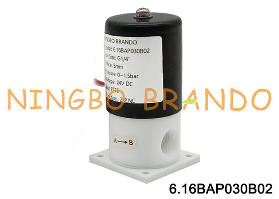 Ηλεκτρομαγνητική βαλβίδα PTFE 1/4'' για απομόνωση αντίστασης στη διάβρωση σε αλκάλια