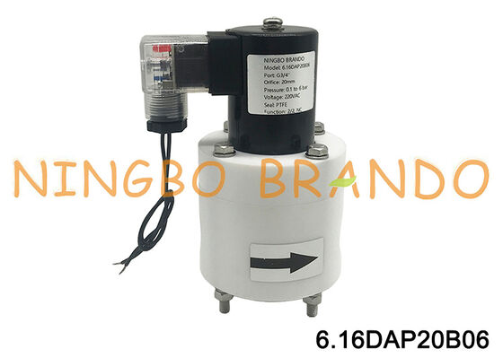 Ηλεκτρομαγνητική βαλβίδα 3/4'' PTFE αντιδιαβρωτική DC24V AC110V AC220V