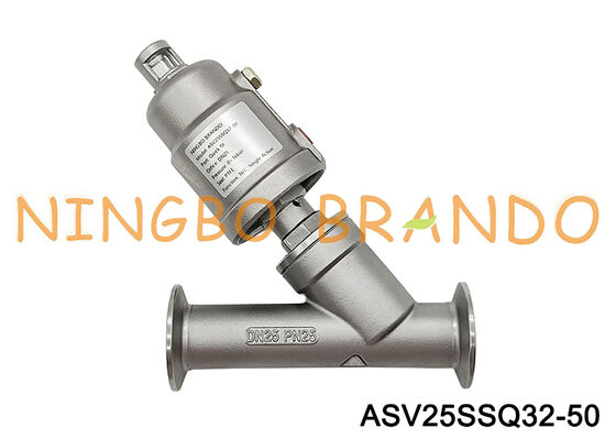 1/2'' Tri Clamp Πνευματική βαλβίδα έδρας με γωνία ατμού DN15 PN16 από ανοξείδωτο ατσάλι