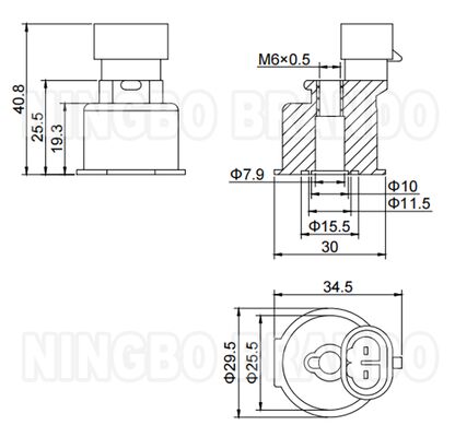 7.8mm πηνίο βαλβίδας σωληνοειδούς για ράγα μπεκ LPG CNG IG6 IG7