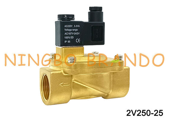 Airtac Type 2V250-25 Ηλεκτρομαγνητική βαλβίδα 2 δρόμων Βαλβίδες αέρα AC220V 110V DC12V 24V