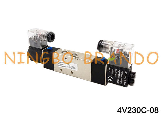 Pneumatic Solenoid Air Valve 4V230C-08 12V/24V/110V/220V 5 Way 3 Position