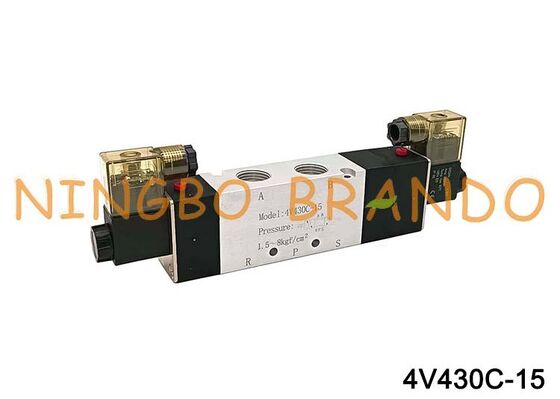 Airtac Type 4V430C-15 Solenoid Air Valve 5/3 way 4V400 Series
