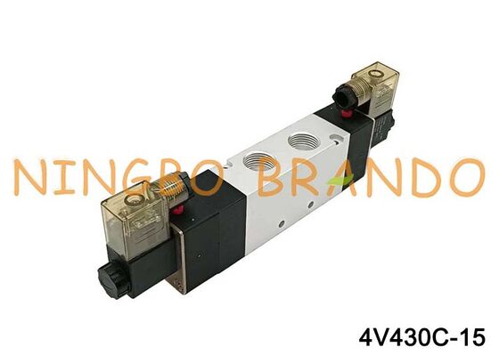 Airtac Type 4V430C-15 Solenoid Air Valve 5/3 way 4V400 Series