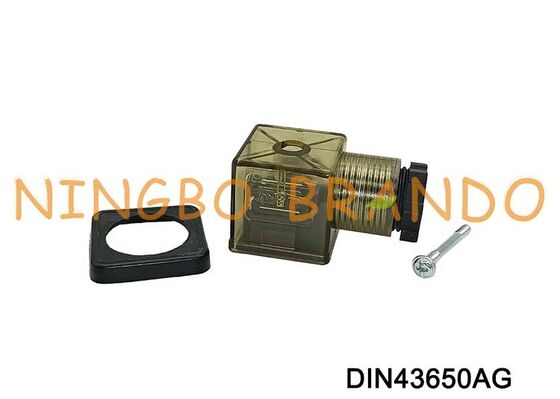 DIN43650A Σύνδεσμος πηνίου ηλεκτρομαγνητικής βαλβίδας 18mm MPM Καφέ νάιλον DIN 43650 Τύπος Α
