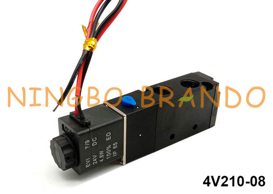 5 τρόπος 2 πνευματικό συνεχές ρεύμα τύπων 4V210-08 24V Airtac βαλβίδων σωληνοειδών θέσης