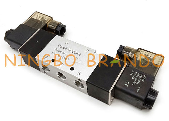 Τύπος 4V320-08 1/4 Airtac» 5/2 πνευματική βαλβίδα σωληνοειδών τρόπων διπλή