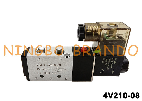 4V210-08 5/2 τρόπος 1/4» βαλβίδα σωληνοειδών Airtac DC24V AC220V 4v210-08-β