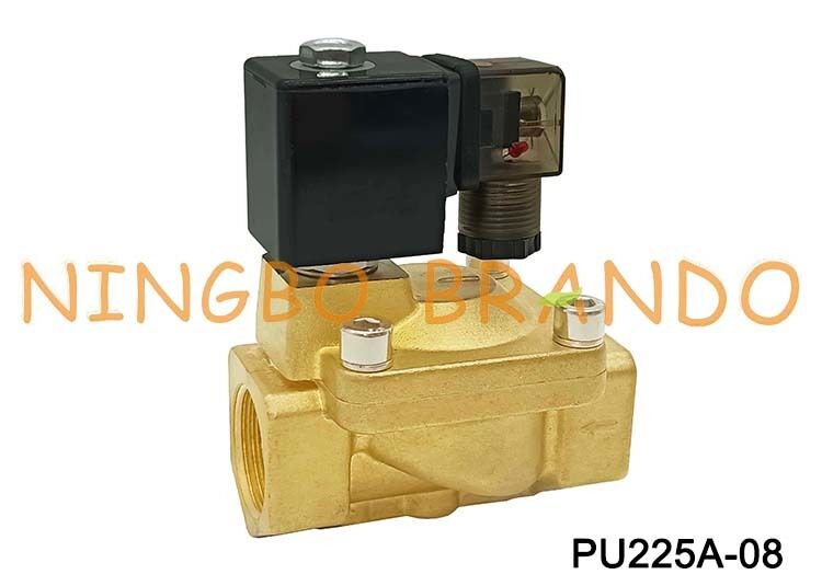 PU225A-08 SHAKO Type 1'' Water Air Brass Solenoid Valve 24VDC 110VAC 220VAC