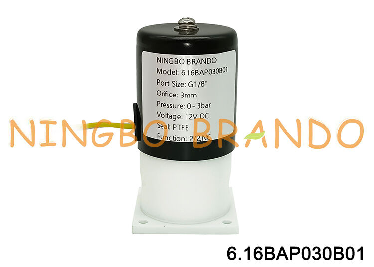 Ηλεκτρομαγνητική βαλβίδα PTFE 1/8'' για όξινη μόνωση αντίστασης στη διάβρωση αλκαλίων