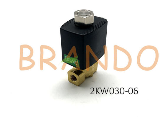 DC24V 2 / 2 Way Direct Acting Normally Opened Fluid Control Valve 2KW030 - 06 With Port Size 1 / 8 " For Steam Oil Water