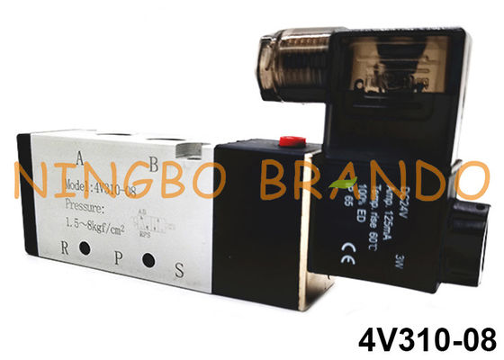 4V310-08 Airtac Type 5/2 Way Pneumatic Μονή ηλεκτρομαγνητική βαλβίδα 24V 110V 220V