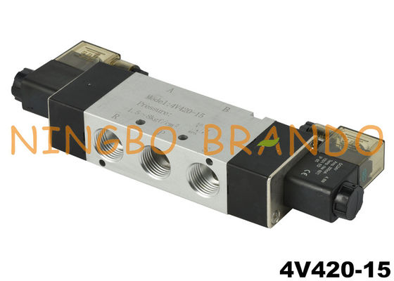 4V420-15 1/2'' 5/2 Way Ηλεκτρομαγνητική βαλβίδα αέρα DC24V AC220V