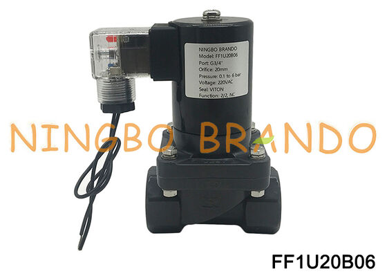 Ηλεκτρική ηλεκτρομαγνητική βαλβίδα UPVC Chemical Anti Rorosion 3/4'' DN20