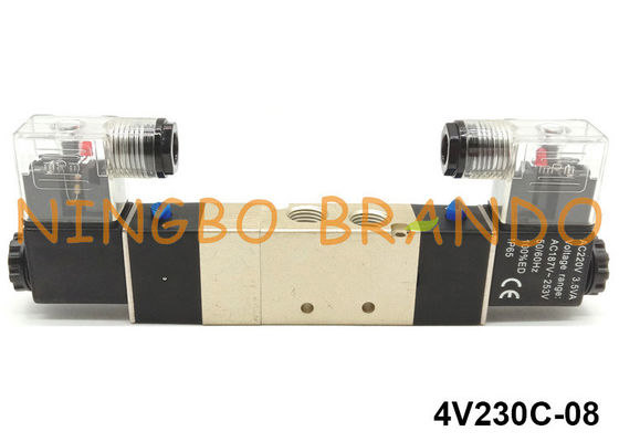 Πνευματική βαλβίδα σωληνοειδών τύπων 4V230C-08 Airtac 1/4» 5 τρόπος 3 θέση 24V
