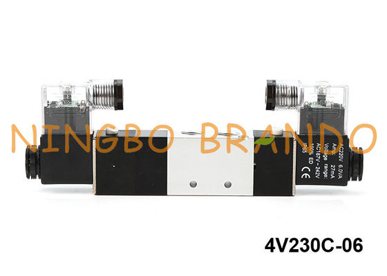 Πνευματική βαλβίδα σωληνοειδών τύπων 4V230C-06 Airtac 5 τρόπος 3 θέση 24V 220V