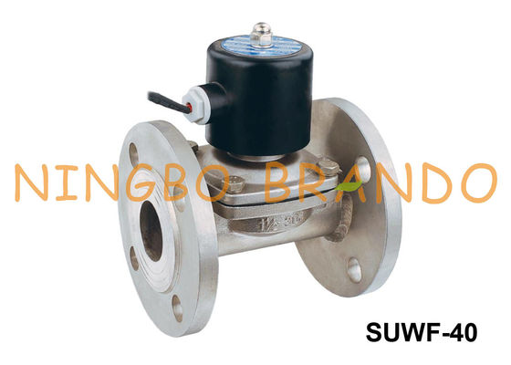 Suwf-40 βαλβίδα 1 1/2» φλαντζών τύπων σωληνοειδούς ανοξείδωτου 24VDC 220VAC