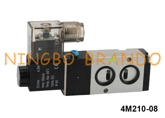 πνευματικός 5/2 τρόπος 24V 220V βαλβίδων σωληνοειδών του Ναμούρ τύπων 4M210-08 Airtac